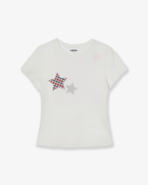 에이이에이이(AEAE) CHECK STAR TEE [WHITE] - 사이즈 & 후기