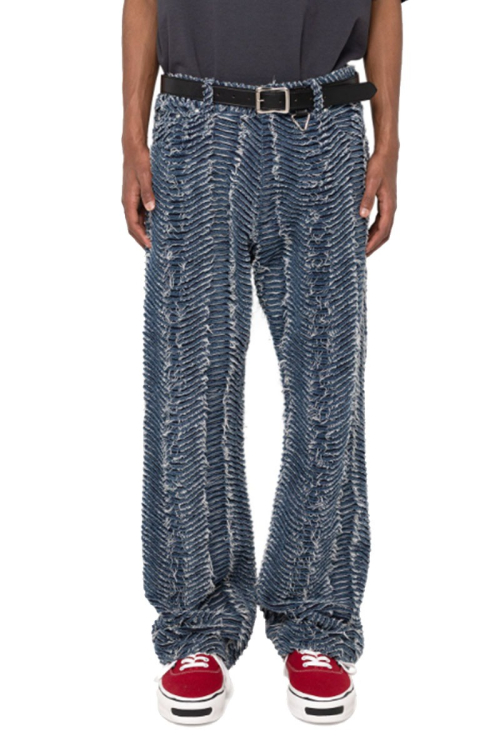 카미야(KAMIYA) [KAMIYA] Wave Denim Pants - INDIGO - 사이즈 & 후기