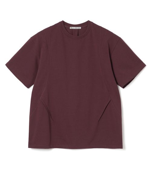 Dainty Curve Detail T-Shirts [Burgundy]
