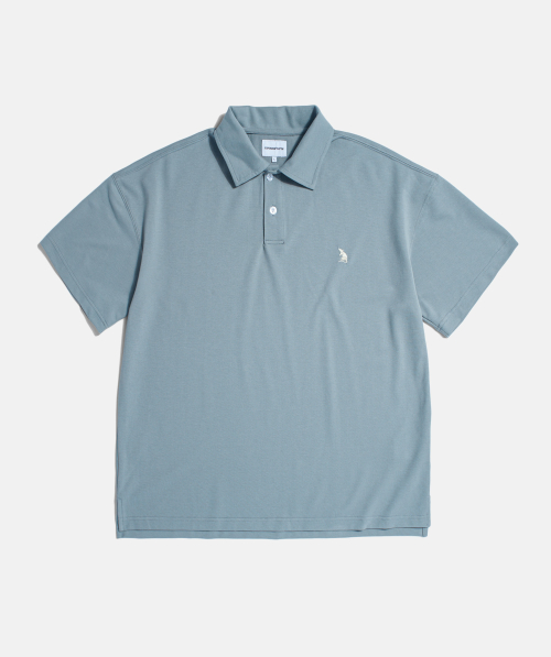 Over Pique Polo Shirt Powder Blue