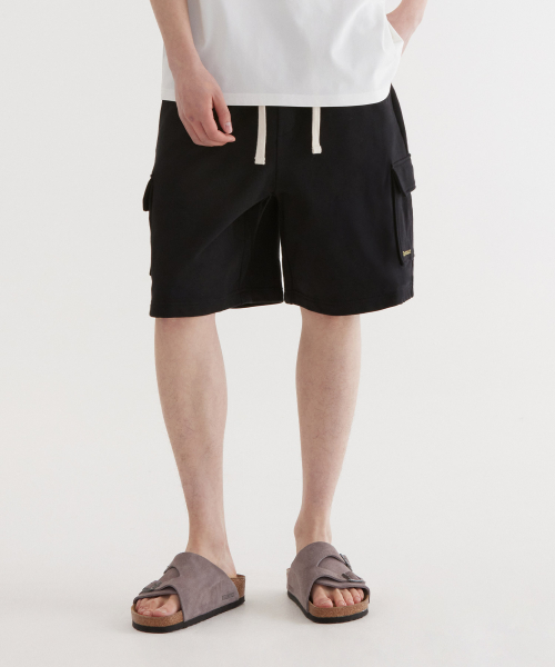 커버낫() 레귤러 어센틱 스웻 카고 쇼츠 Black 상품 이미지