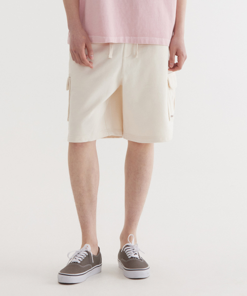 커버낫() 레귤러 어센틱 스웻 카고 쇼츠 Ivory 상품 이미지