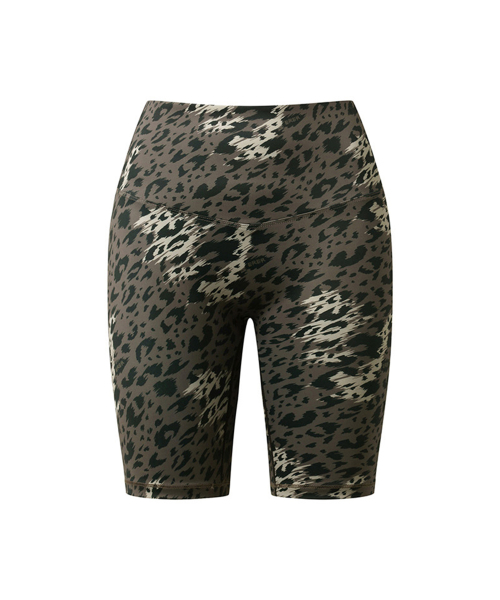 Signature leopard half leggings Brown