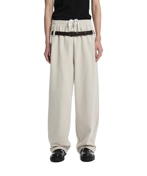 Belted Lounge Pants_Ivory