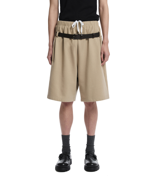 Belted Lounge Shorts_Beige