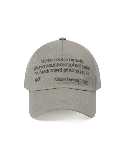 ◆MISEKI SEOUL◆ Misekiseoul quote ball cap CHARCOAL MSK252A 미세키서울(MISEKI SEOUL) Misekiseoul quote ball cap CHARCOAL