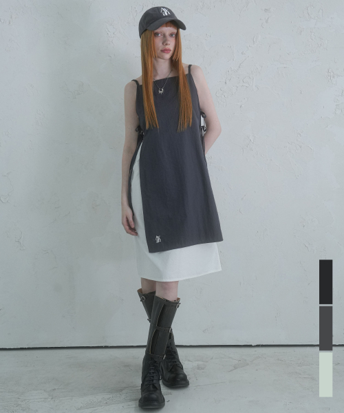 ● AVANDRESS ● Apron Taslan Layered Dress - 3COL Apron Dress-linen Apron Dress-linen Pinafore Sundress-linen