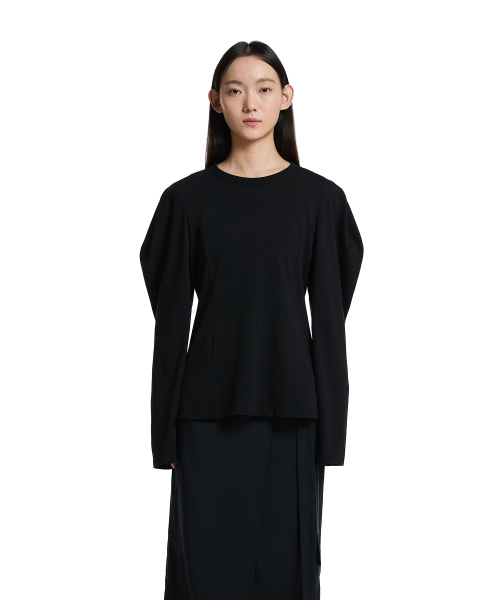 Puff Long Sleeves T-Shirt_Black