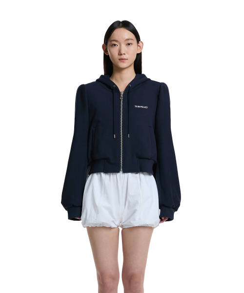 Padded Shoulder Hoodie Jacket_Navy