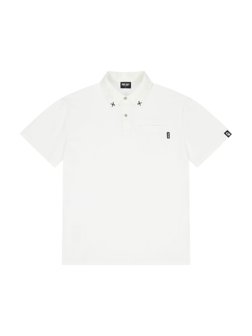 Футболка-поло с контрастным воротником (White)