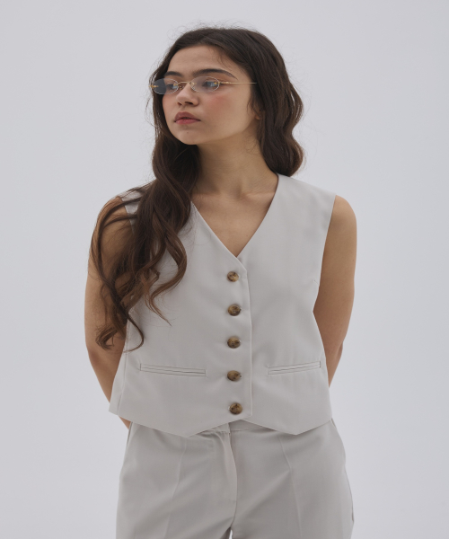 Жилет с ремнем Cinch _ Ivory & Navy