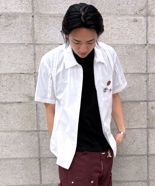 CURVED SHORT SLEEVE SHIRTS WHITE