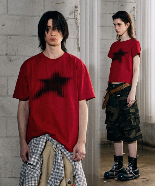 BLUR STAR TEE RED