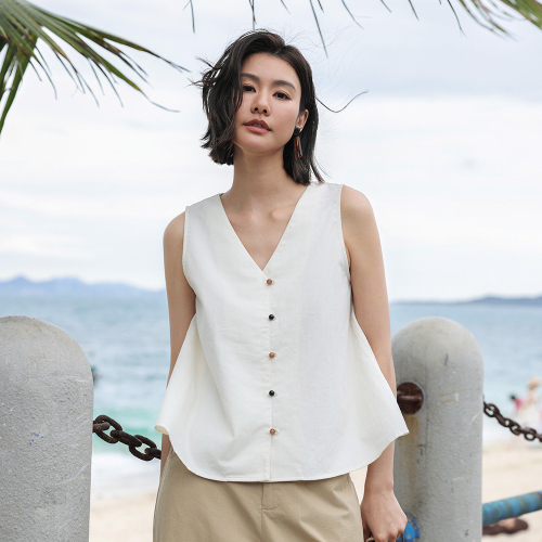 LS_Loose v-neck french vest