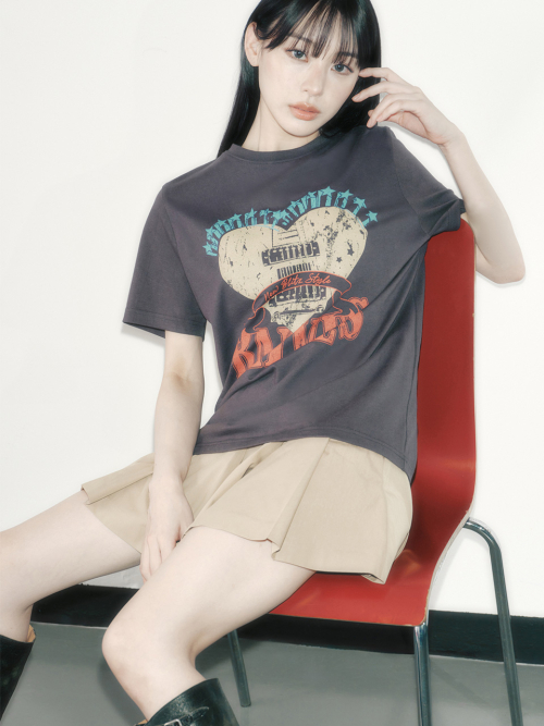레이브(RAIVE) Heart Ravers Graphic T-Shirt VW5ME602_2color