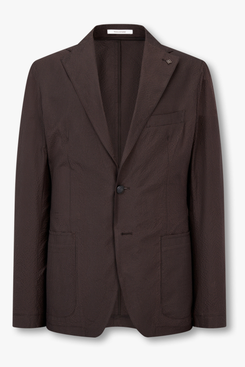 [TAGLIATORE] Клетчатый жакет из сирсакера_Dark Brown 4715102608