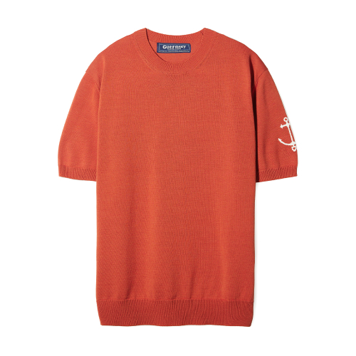 Хлопковый джемпер с круглым вырезом - Jet Orange