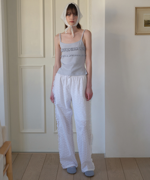 MARGARIN FINGERS ♥ FRILL EYELET PANTS /追跡付 마가린핑거스(MARGARIN FINGERS) FRILL EYELET PANTS (WHITE