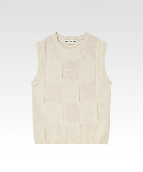 Вязаный топ без рукавов Damier Ivory