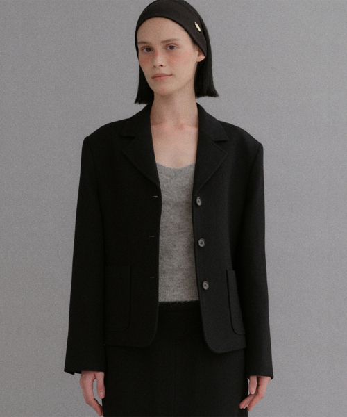 HINODE Wool jacket_by Japan Fabric (HINODE)_black