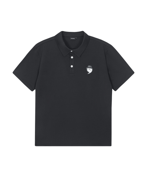 [UMT25006-01] Мужское поло UPST GOLF из стрейч-пике Black