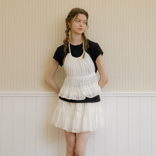 DD_Pleated top and skirt set_IVORY