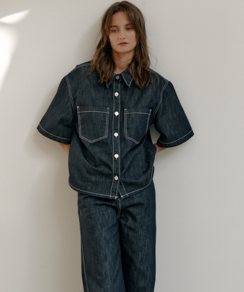 Куртка из нелиняющего денима Curve, Indigo Blue