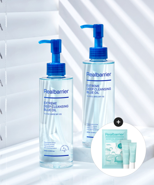 리얼베리어() 익스트림 딥 클렌징 블루 오일 200MLX 2개 (증정 워터리 히알 (세럼 7ml+크림10ml)+마스크1매)) 상품 이미지