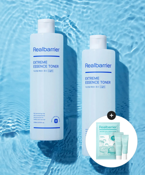 리얼베리어() 익스트림 에센스 토너 200ML 라이트X 2개 (증정 워터리 히알 (세럼 7ml+크림10ml)+마스크1매)) 상품 이미지