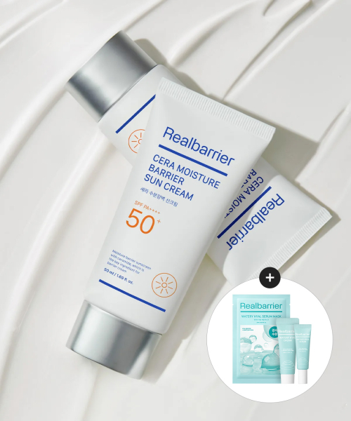 리얼베리어() 세라 수분 장벽 선크림 50MLX 2개 (증정 워터리 히알 (세럼 7ml+크림10ml)+마스크1매)) 상품 이미지
