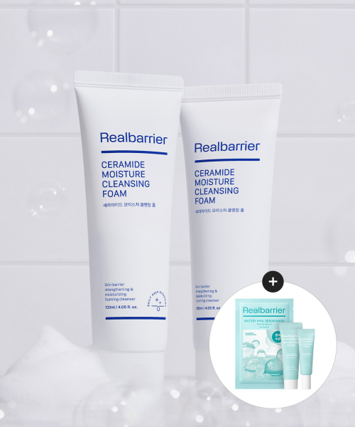 리얼베리어() 세라마이드 모이스처 클렌징 폼 120MLX 2개 (증정 워터리 히알 (세럼 7ml+크림10ml)+마스크1매)) 상품 이미지