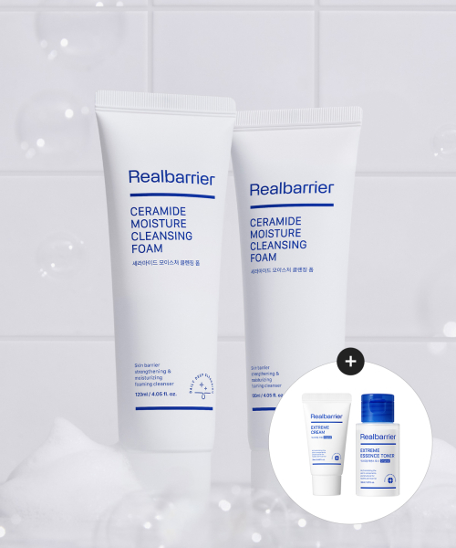 리얼베리어() 세라마이드 모이스처 클렌징 폼 120MLX 2개 (증정 익스트림 (크림25ML+토너30ML)) 상품 이미지