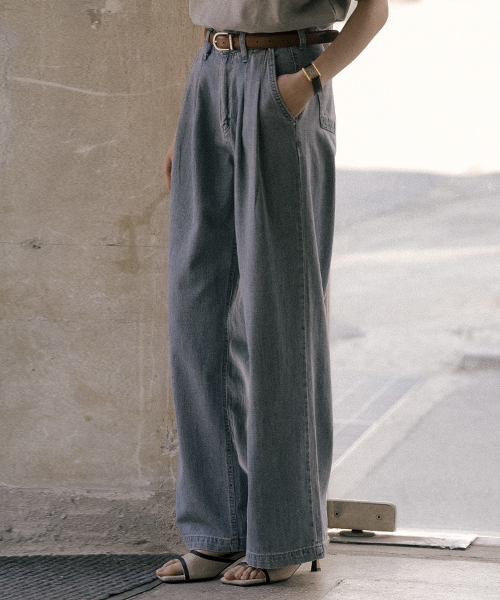 Textured washing classic denim pants TISU01DP01_Blue