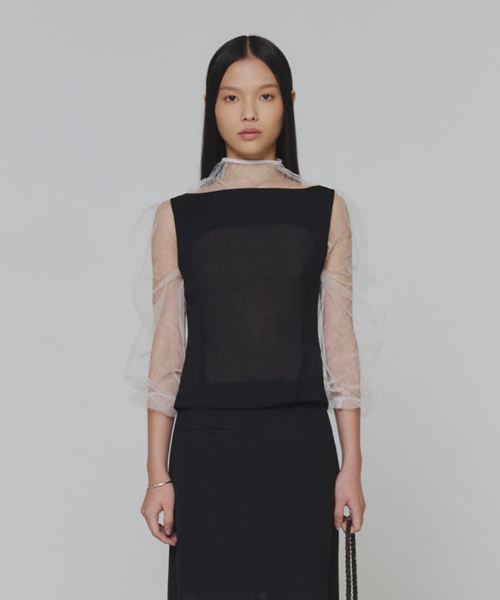 아모멘토(AMOMENTO) SHEER SCOOP NECK TWO WAY VEST - 사이즈 & 후기