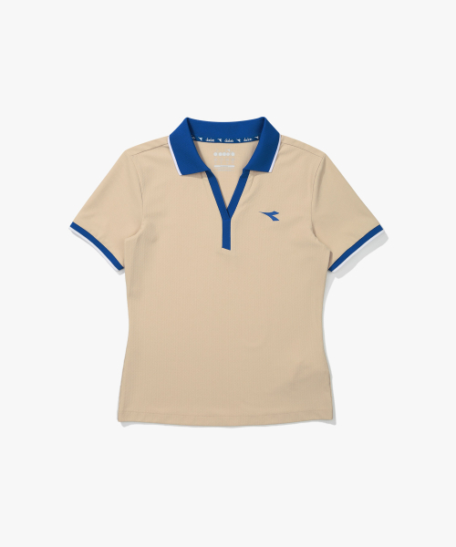 Женское теннисное поло с коротким рукавом BEIGE