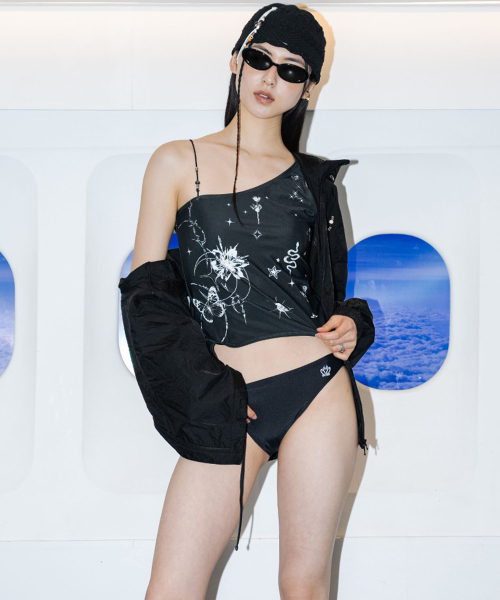 오로지() THISTLE CANVAS SKIN TOP-BLACK 상품 이미지