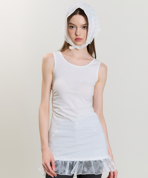 LVTR LAYERED FRILL DRESS(WHITE)