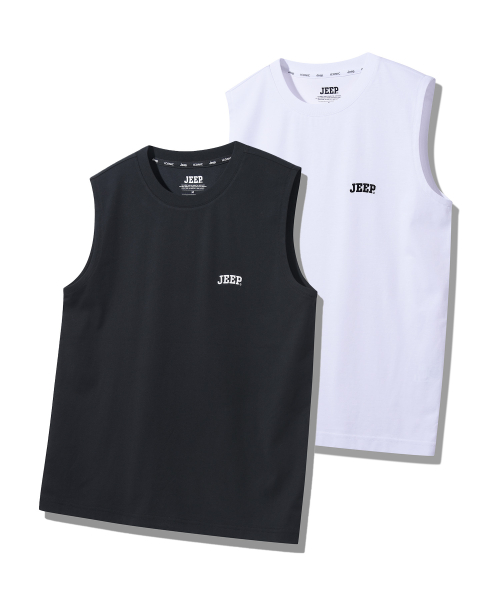 지프() [2PACK] 아스킨 쿨 에어그램 민소매 티셔츠 (JR5TSU054BK) 상품 이미지
