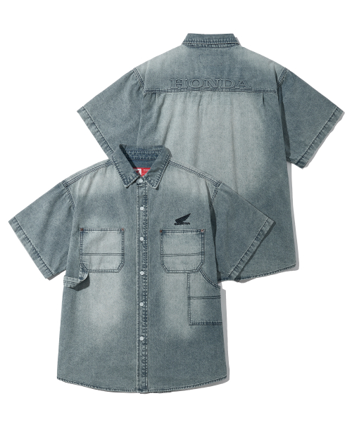 Denim Carpenter Half Sleeve Shirts Blue