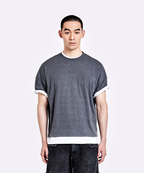 Layered T-shirt - Grey