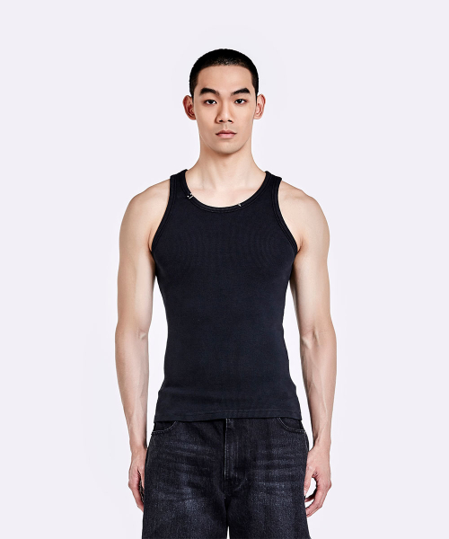 Piercing sleeveless - Washed black