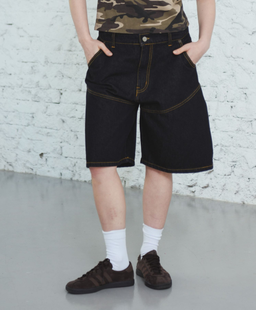 DENIM BERMUDA PANTS [BLACK]