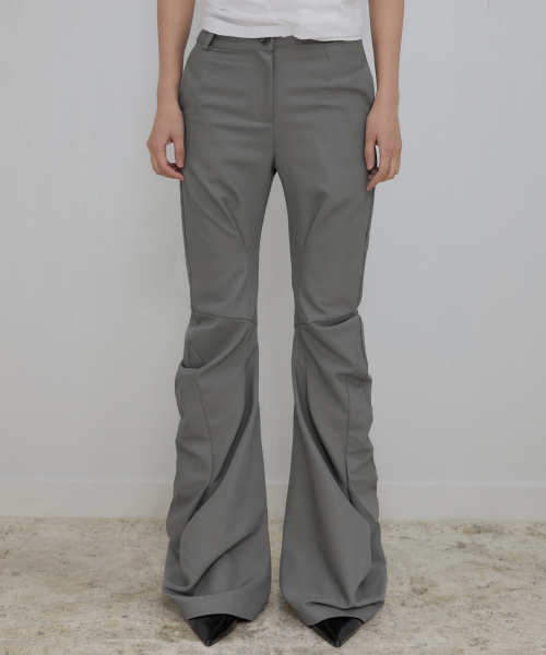 韓国商品/FLARE UP Asymmetrical Drape Pants 플레어업(FLAREUP) Asymmetrical Drape Pants (FL-245_Gray