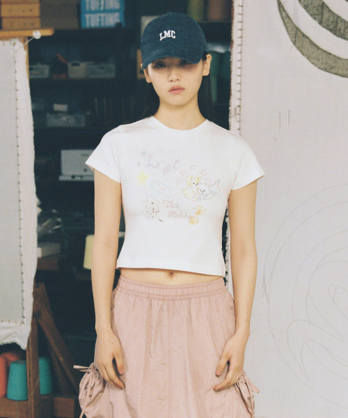 엘엠씨() WM SKETCH DOODLE CROPPED TEE white 상품 이미지