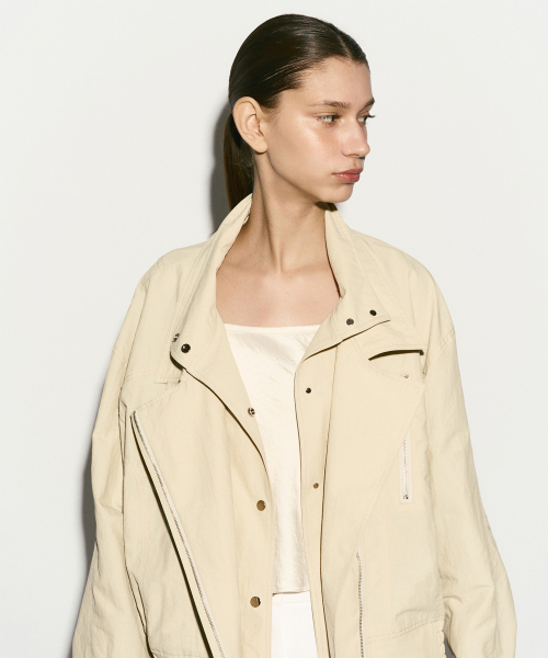 BIKER COTTON-BLEND JACKET CREAM