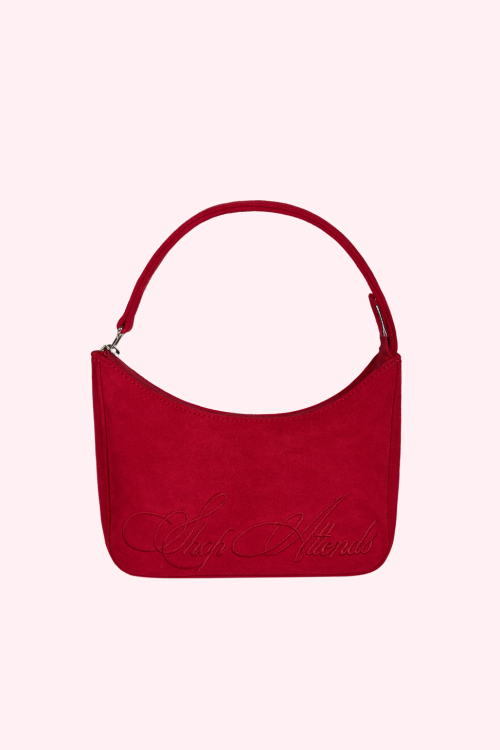 Attends suede top handle bag (Red)