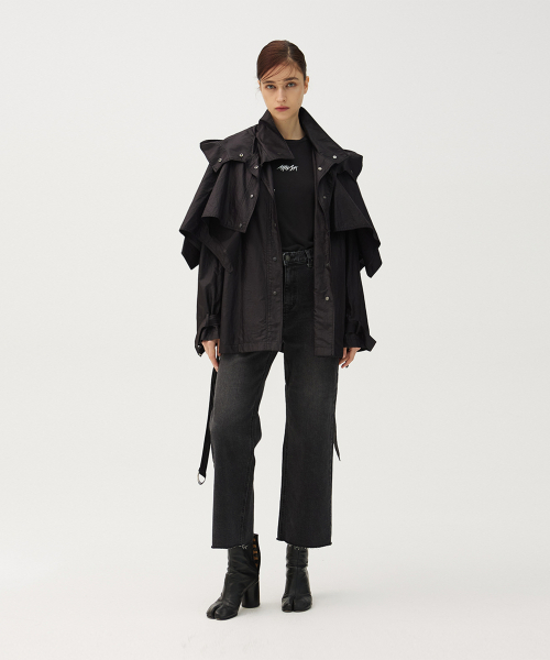 Recycle pleated half coat