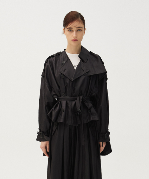 Recycle half trench coat