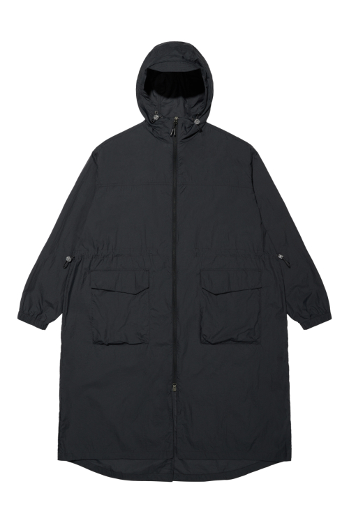 LIGHT WEIGHT LONG HOOD PARKA (CHARCOAL)