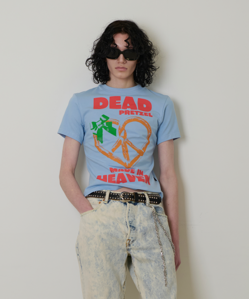 조거쉬(JOEGUSH) Dead Pretzel T-shirt (Crop Ver.) (Sky Blue